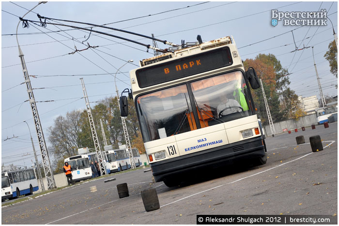 Скоростное маневрирование троллейбусов в Бресте