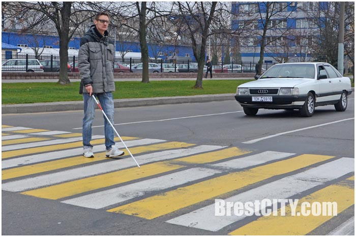 Акция ГАИ Незрячий пешеход в Бресте 13 ноября