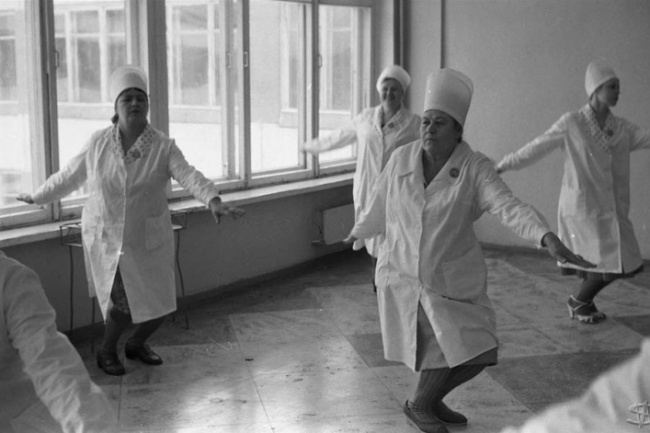 «Соревнования Горпромторга по производственной гимнастике», школа № 62, Новокузнецк, Сибирь. 10 апреля 1983 года.