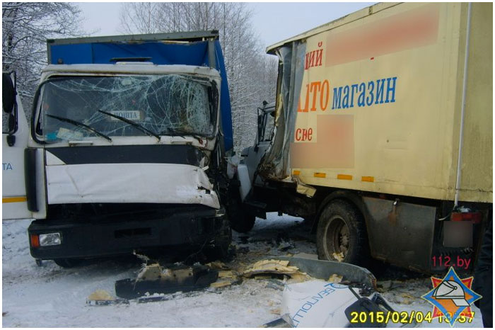 В Дрогичинском районе столкнулись два грузовика