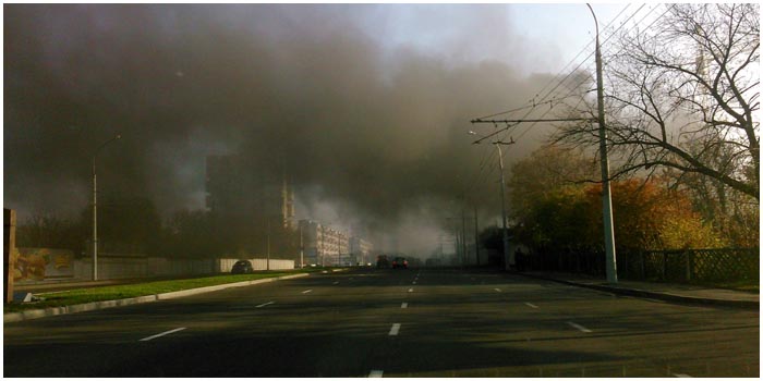Пожар в новостройке по ул.Московской в Бресте 31 октября