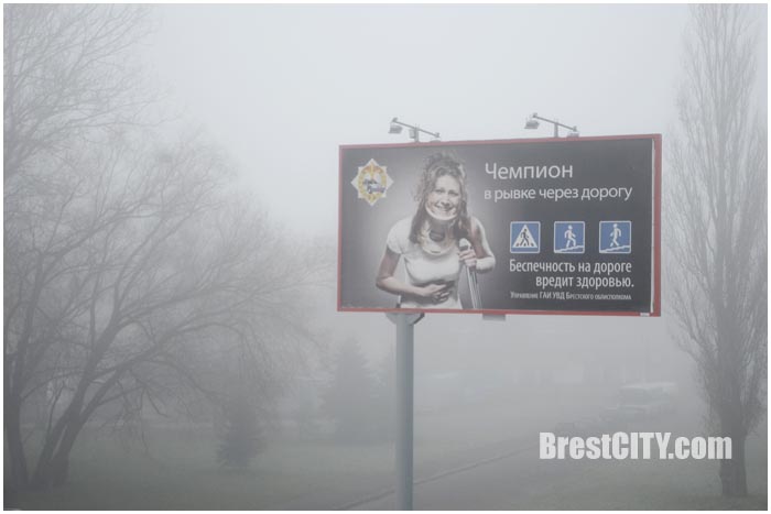 Туман в Бресте 8 декабря 2015 года
