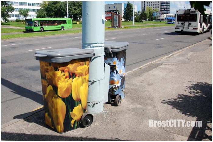 Разрисованные мусорные баки в Бресте. Фото BrestCITY.com