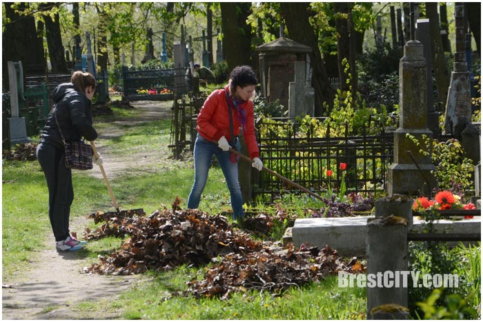 Субботник на Тришинском кладбище. Фото BresCITY.com
