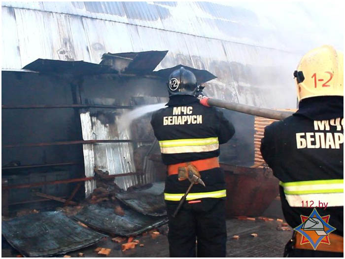 Пожар на складе в Бресте 2 марта 2017