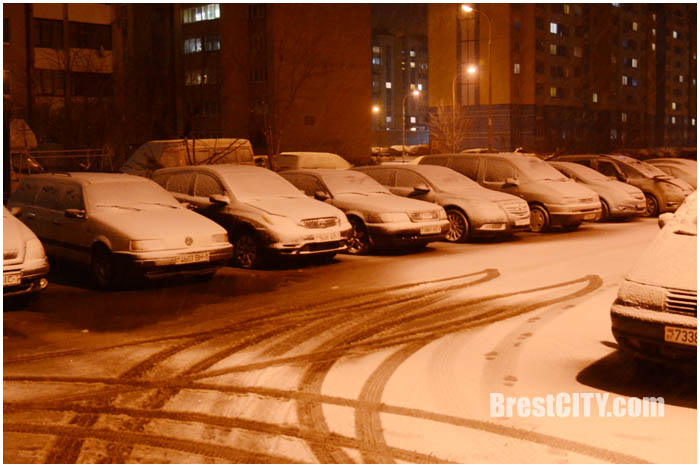Мокрый снег в Бресте. Фото BrestCITY.com