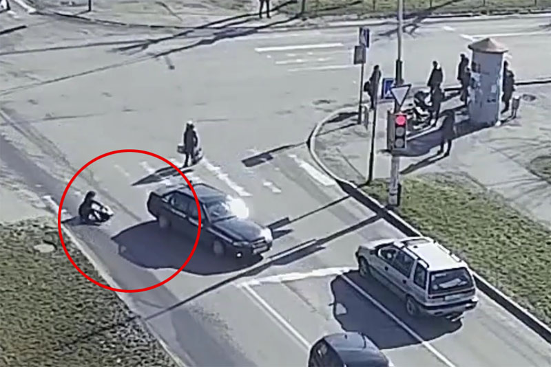 Учебный автомобиль сбил пешехода в Пинске (видео)