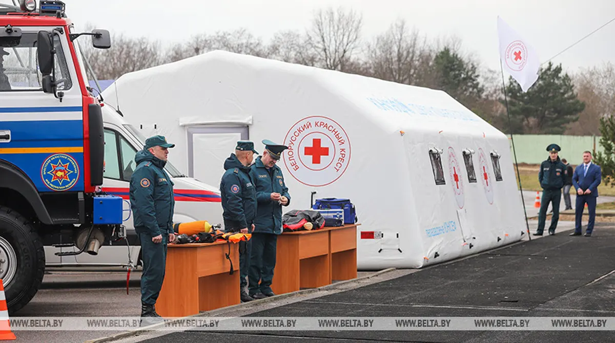 Красный Крест Брестской области получил пневмокаркасный модуль для работы  на месте ЧП