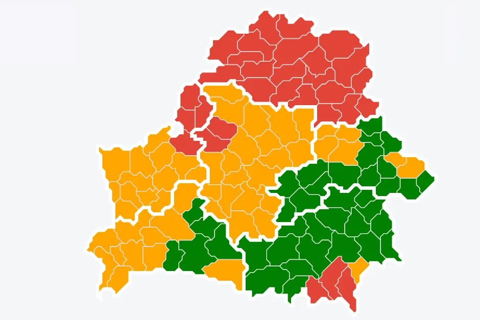 Карта на запрет посещения лесов в белоруссии