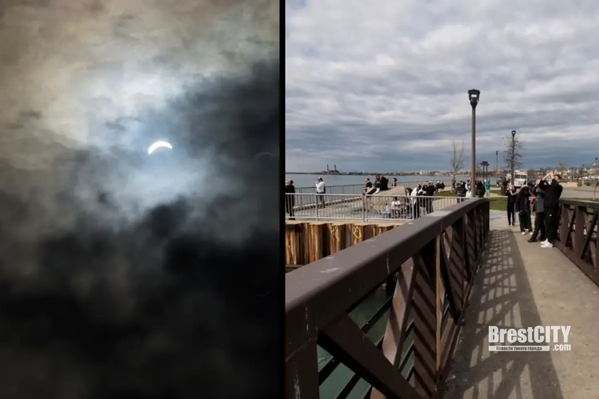 Житель Бреста из США показал видео солнечного затмения 8 апреля
