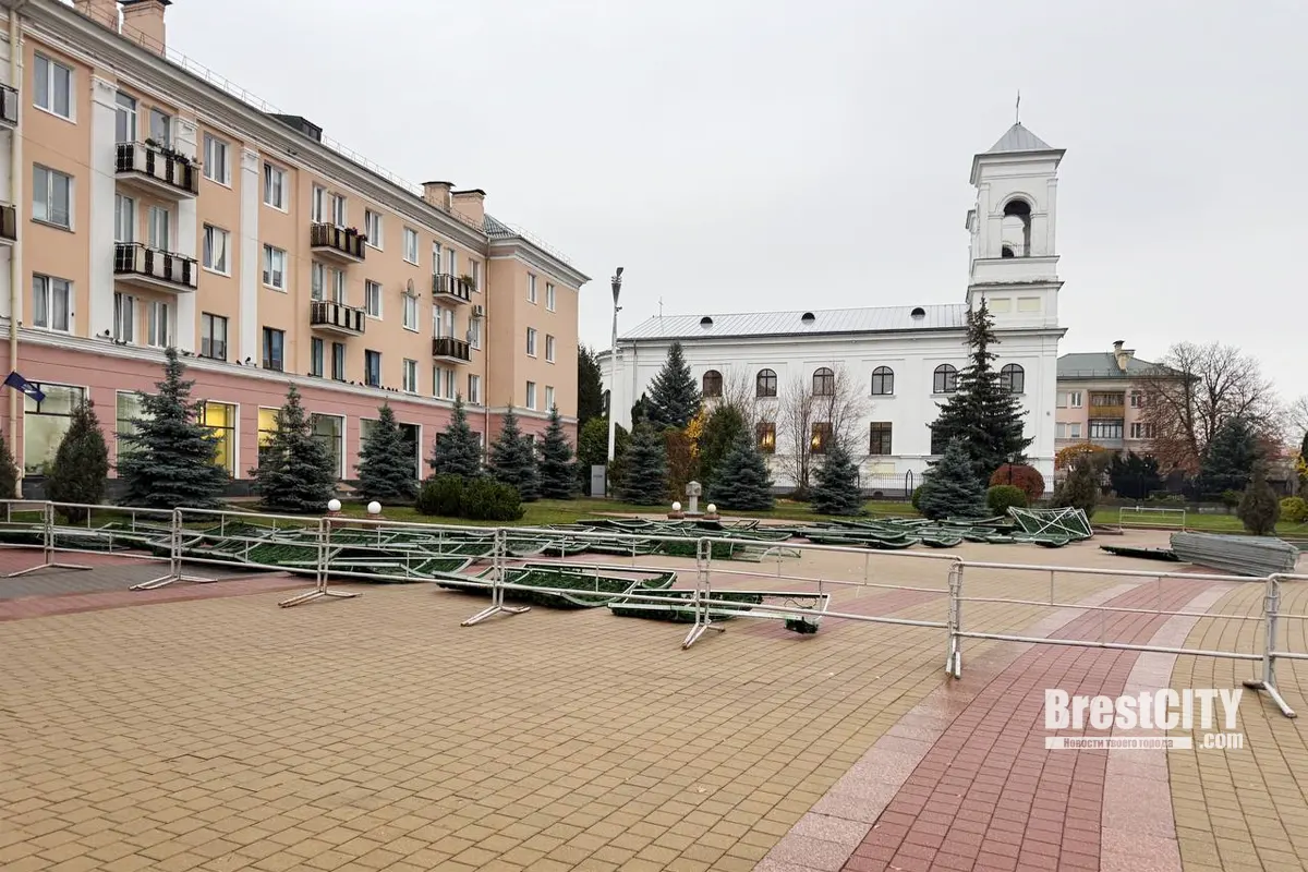 В Бресте начался монтаж главной городской ёлки 2025/26