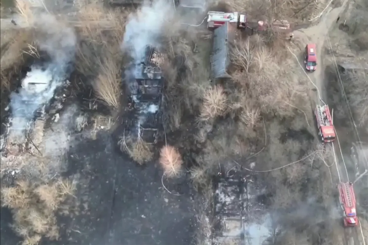 Сгорели 6 нежилых домов и 12 хозпостроек. Пожар в д. Бояры Пружанского района