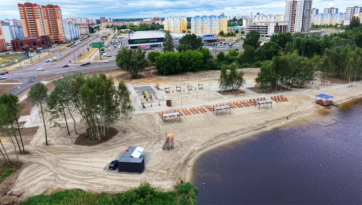 Брест. «Заречный» пляж с высоты птичьего полета   видео