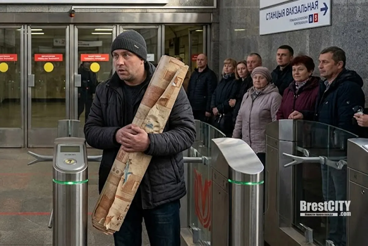 Белорус хотел зайти в метро с линолеумом. Грозит штраф до 9000 рублей   за что